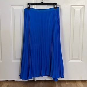 Banana Republic Blue Pleated MIDI skirt (6 petite)